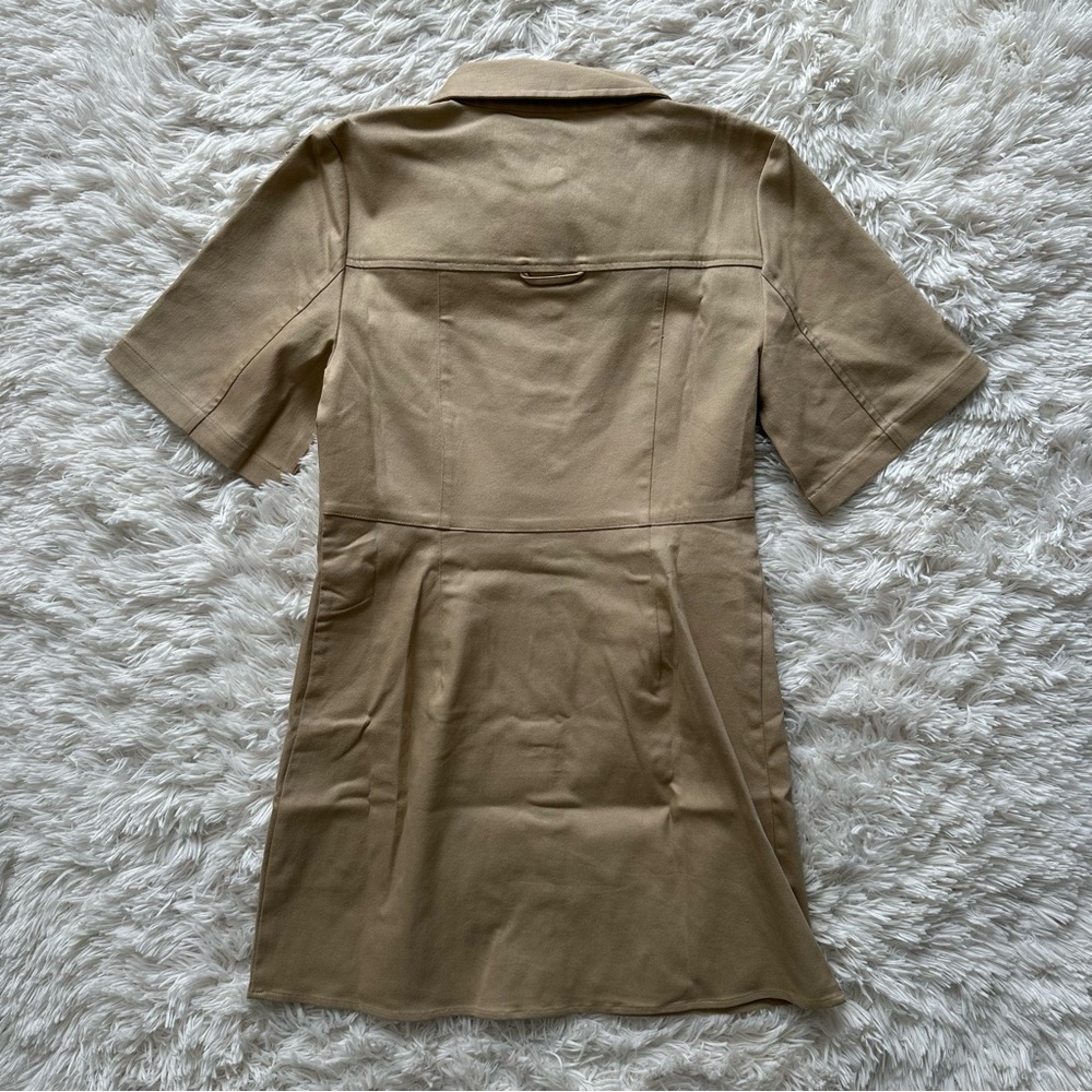 Jcrew Mini Shirtdress In Tailored Twill Coastal Khaki New With Tags Size 10 - Picture 11 of 12